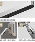 Close-up of the Straight Solid Monitor Mount With Extended Mechanical Arm delivering zero wobble support for cable management.