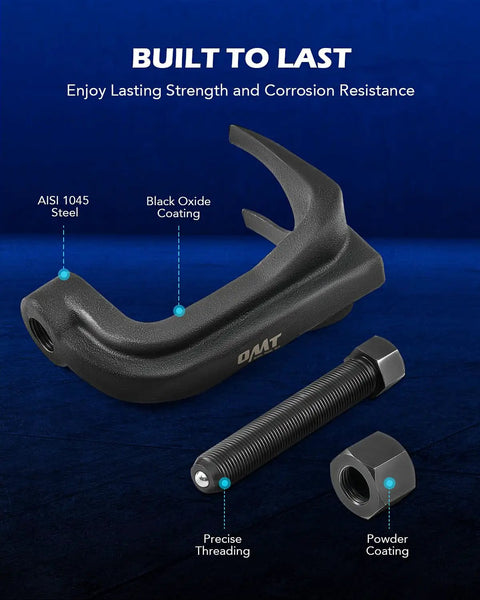 Heavy Duty Ball Joint Separator And Lower Ball Joint Removal Tool For Straightforward Suspension Fixes showing AISI 1045 steel construction.