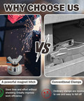 Hot Shot Magnetic Welding Ground Clamp Gets You Set Fast On Any Metal Surface For Serious Speed And A Rock Solid Grip That Keeps Your Workflow Smooth No Hassle 2026 Upgrade comparison image showing magnet hitch vs conventional clamp.