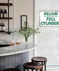 Industrial Vintage Metal Wall Art Sign Featuring Full Helium Cylinders For Rustic Loft Decor Built Tough In Heavy Duty Aluminum Construction Rust Resistant Finish Durable In Humidity And Temperature Fluctuations, 8x12