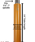 ArcherPRO 3-inch diamond core drill bit, orange tubular body, 14-inch length, fits 1-1/4 in to 7 arbor (front view)