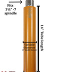 Five Inch Diamond Turbo Core Drill Bit And Hole Saw For Concrete And Masonry, 14 Inch Drill Depth, 1-1/4 To 7 Arbor, Orange