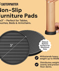 Person placing furniture leg on Rubber Furniture Pads Non Slip Heavy Duty Caster Cups For Couch Stoppers For Hardwood Floors