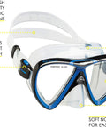 Ikarus And Orion Snorkel Mask Set Travel Ready No Fuss Lightweight Comfort Hypoallergenic Silicone Skirt For A Soft Seal with clear view lenses