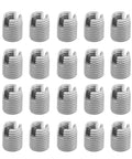 20 Pcs M4 8mm Threaded Inserts Self Tapping Helical Coil Repair Kit For Aluminum Plastic Wood And Metalworking DIY Projects Easy Install Secure Fit Restores Damaged Holes And Prevents Stripouts, silver threaded inserts