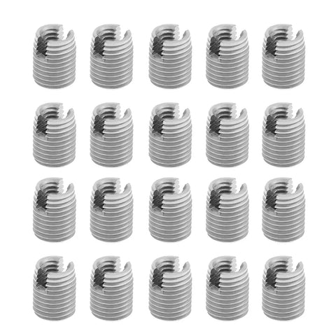 20 Pcs M4 8mm Threaded Inserts Self Tapping Helical Coil Repair Kit For Aluminum Plastic Wood And Metalworking DIY Projects Easy Install Secure Fit Restores Damaged Holes And Prevents Stripouts, silver threaded inserts