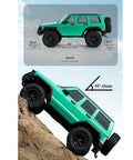 Upgraded One Eighteenth Scale RC Crawler Chassis Frame For AX-8560 TRX4 M Bronco Defender on rocky slope showing angles