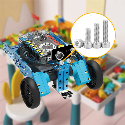 Heavy Duty M2.5 Screws Nuts And Washers Set In Stainless Steel With Fully Threaded Hex Socket Head Cap Bolts displayed with robot assembly.