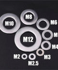 1080 Piece Stainless Steel Screw Washers Assortment Kit For Mechanical Construction Home Repair Automotive DIY Projects Pro Grade Multipurpose Flat Gaskets To Distribute Pressure And Secure Fasteners, M2-M12 sizes