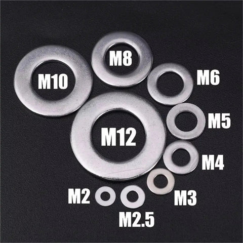 1080 Piece Stainless Steel Screw Washers Assortment Kit For Mechanical Construction Home Repair Automotive DIY Projects Pro Grade Multipurpose Flat Gaskets To Distribute Pressure And Secure Fasteners, M2-M12 sizes