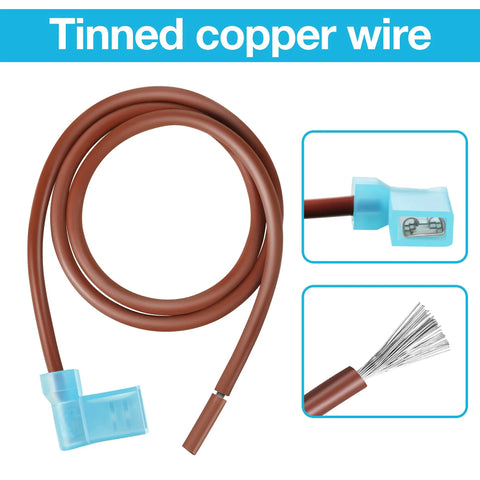 Brown tinned copper wire coil with blue plastic connector for RV water heater thermal cut-off kit (10 pieces)