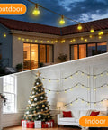 100Ft Solar String Lights Outdoor Waterproof G40 Shatterproof Bulbs for Patio and Indoor Décor with Warm Glow