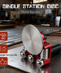 Sheet Metal Bender Hand Held Bending Tool For Steel Aluminum Copper Compact Machine with removable disc on workshop table