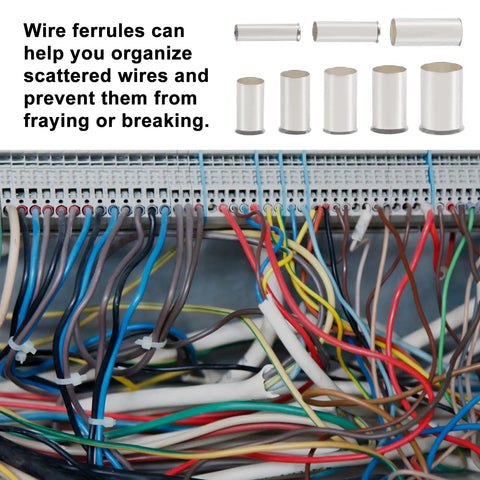Premium Wire Ferrule And Crimp Terminal Kit Featuring Copper Silver Plated Non-Insulated Sleeves, 8 AWG Sizes in use on wires