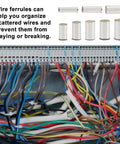 Pro Grade 305 Piece Wire Ferrule Kit With Copper Silver Plated Crimp Terminals Non Insulated Electrical Cable Sleeves shown connected.