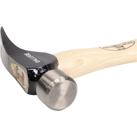 All American Trim Hammer, 16 Oz Finish Hammer With 14 Inch Straight Hickory Handle, Smooth Face, Built Tough For Finishing And Trim Work, Made In The USA VN01600 1600 close-up of head and handle