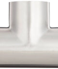 Stainless Steel 304 Polished Weld Long Tee Three-Way Fitting For 3 Inch Tube OD, Front View, Industrial Piping