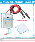 Mini 130 Size DC Motors Kit Ten Pack For DIY Kids Projects 1.5V 3V 5V 6V With Pre Welded Dupont Female Wires 38 By 20 By 15 mm