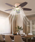 Ceiling Fan with Light 42 Inch Handheld Controller 3 Color Temperature in a bright dining room setting.