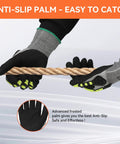 Heavy Duty Impact Resistant Work Gloves For Guys And Gals With Nitrile Grip, Cut Resistant, Non Slip, Touch Screen Compatible, ANSI Level 4 Protection For Gardening, Construction, And Mechanics, X Large showing anti-slip palm holding rope