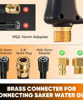 Foam Cannon Dual Connector For Pressure Washer Kit with switchable foam and water spray gun, including brass adapters and connectors