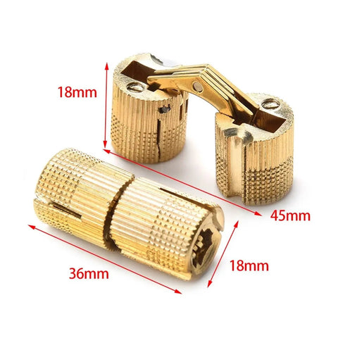 8-18mm Brass Barrel Concealed Cabinet Hinges For Cabinets And Small Furniture Doors, Built Tough And Rust-Resistant