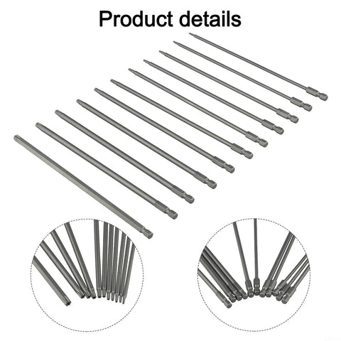 Sick 11-Piece Torx Screwdriver Bit Set With Holes, Super Long 200mm Alloy Steel Hex Shank Bits T6 To T40 Security Star Driver Kit For Electric Drill And Heavy Duty Jobs That Are Totally Awesome, 11 long torx bits