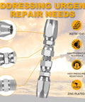3-pack hydraulic hose repair kit with reusable fittings for 1/4, 3/8, 1/2 in ID hoses; zinc-plated metal.