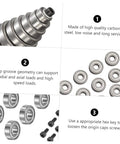 Collage showing components of Top Bearing Router Bit Kit With Ball Bearings, Screws And Wrench For Router Bits.