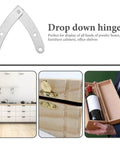 10 Pack Silver Tone Drop Down Lid Hinges With Lid Stay Support for Flap Doors and Cabinets displayed in kitchen and wine case