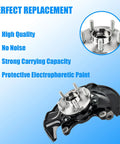 Close-up of Bolt On Two Piece Front Left And Right Steering Knuckle Wheel Bearing Hub Assembly Replacement for 2009-2013 Toyota Corolla Matrix 698381 698380 on a blue background.