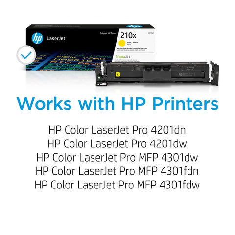 Yellow High-Yield 210X Toner Cartridge That Plays Nice With Color LaserJet Pro 4201 And MFP 4301 Series, W2102X Compatible