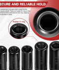 Five Piece Heavy Duty Tap Socket Set Fits 5/8 To 1 Inch Taps, 1/2 Inch Drive Adapter, showing rubber O-ring detail.