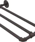 Pipeline Collection 36 Inch Wall Mounted Towel Shelf In Oil Rubbed Bronze With Rustic Contemporary Design, angled view