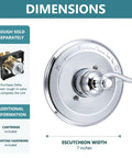 Pressure Balancing Valve Trim Replacement for Windemere 14 Series Chrome Finish With Lever Style Handle And Temperature Indicator shown