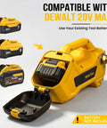 Brushless Cordless Water Transfer Pump For Yard Drainage And Job Site Projects Heavy Duty Utility Machine Built For 20 V Tool Batteries showing battery compatibility