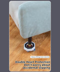 Heavy Duty Furniture Mover Set With Wheels To Slide Couches, Fridges, And Washing Machines Effortlessly Across Wood Floors And Carpets For Any Tough Moving Job Without A Struggle showing cushion leg on furniture slider with grip.