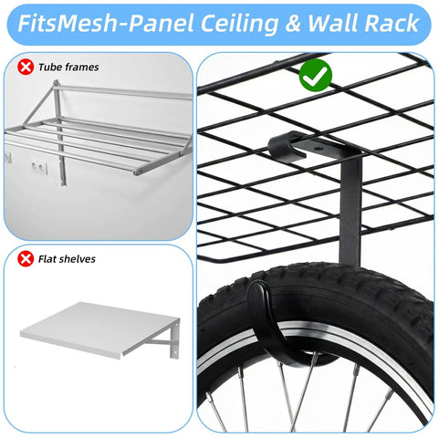 Six Pack Heavy Duty Garage Ceiling Storage Hooks For Bikes And Gear, Easy Install On Overhead Racks Or Wall Shelves