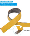 PATIKIL wood stove gasket strip, flat graphite fiberglass, self-adhesive, yellow outer layer, front view
