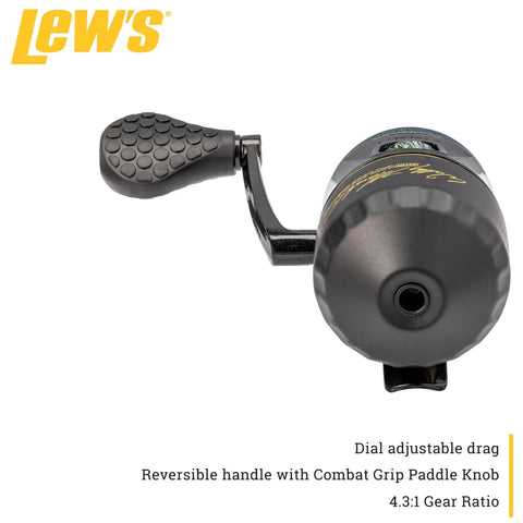 Wally Marshall Signature Series Spincast Fishing Reel With All Metal Gears, featuring dial adjustable drag and reversible handle.