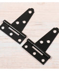 Self Closing Reversible Door Hinge Set, 2 Pack, 2 Inch T Shape, Stainless Steel Light Duty Hinges for shed or garage doors