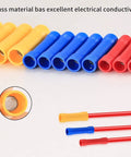150 Pcs Electrical Butt Connectors Kit Insulated Butt Splice Crimp Wire Connectors Assorted Straight Wire Terminals