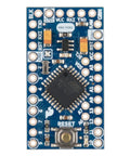 Top view of 3.3V 8MHz Pro Mini ATmega328 Development Board for Arduino, no USB, with solder points and FTDI Basic Breakout compatibility.