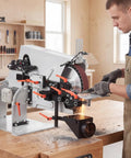 User operating VEVOR 1500W Belt Grinder Sander With VFD Variable Speed Control 72X2 Inch Polisher Knife Making Machine.
