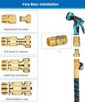 Solid Brass Garden Hose Quick Connect Fittings Three Quarter Inch Thread For Female And Male No Leak Water Hose Connectors setup