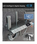 RIBEUJIZS Digital Display Bathroom Shower Faucet Sets showcasing LED digital temperature display and dual control handheld shower.