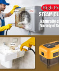 Handheld Steam Cleaner With 2500W High Pressure For Deep Cleaning Floors Kitchen Tile And Bathroom Grout Includes 14 Accessories For Car Detailing Upholstery Cracks Through Stains No Sweat Sanitizing in action cleaning surfaces.