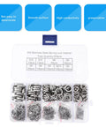600 Piece Stainless Steel Spring Lock Washer Kit To Prevent Loosening And Handle Alternating Load with labeled box compartments