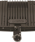 Pro Gear Outdoor LED Floodlight With Slipfitter Mount In Bronze shown from the top, featuring a sturdy design with heat sink fins.