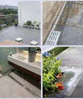Heavy Duty Trench Drainage System Kit For Courtyard, Lawn Path, Driveway And Outdoor Pathways Stainless Steel Drain Grate Hidden Drainage Solution
